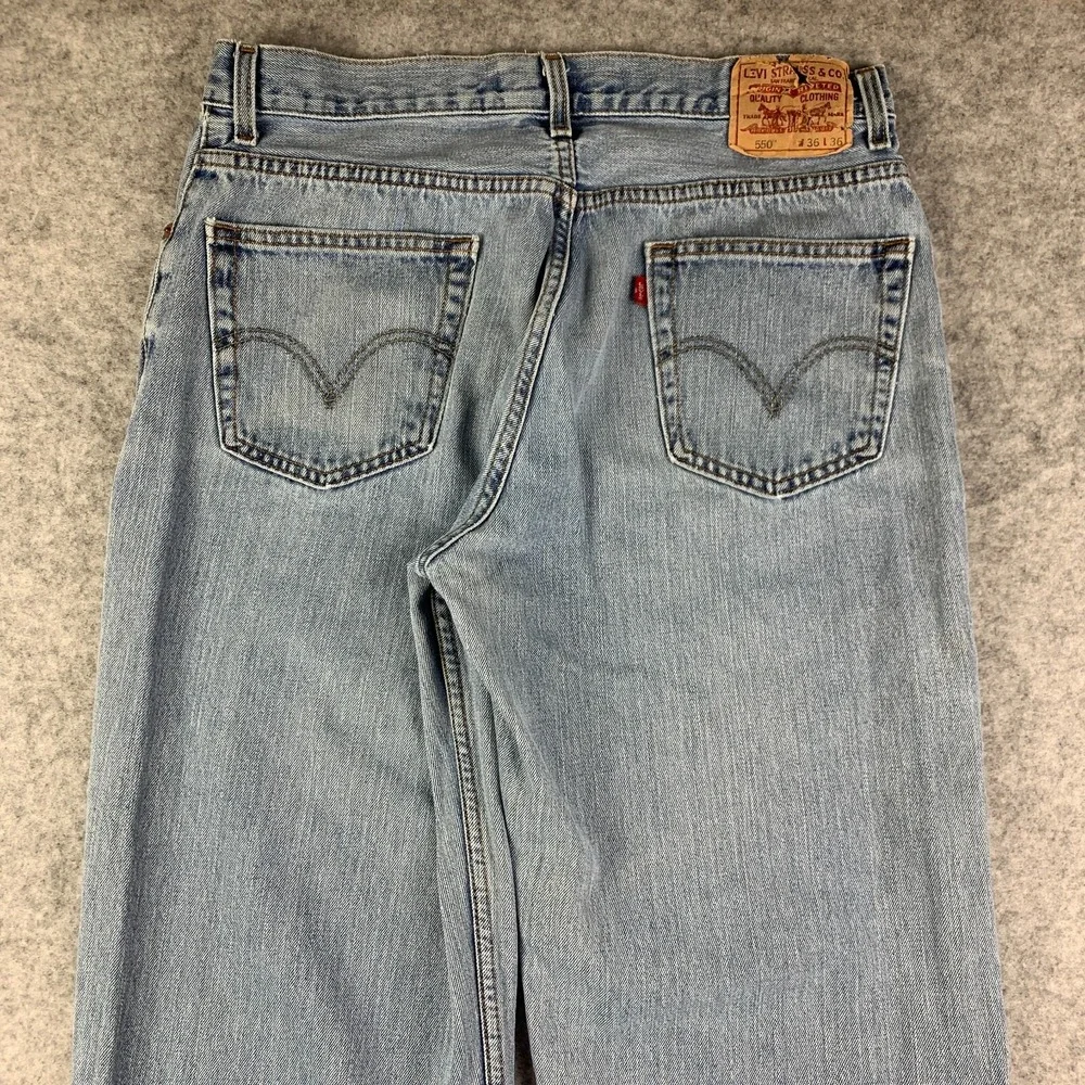 Levis Jeans Mens 34x35 Blue Pants 550 Baggy Light Relaxed Skater Denim Tag 36x36